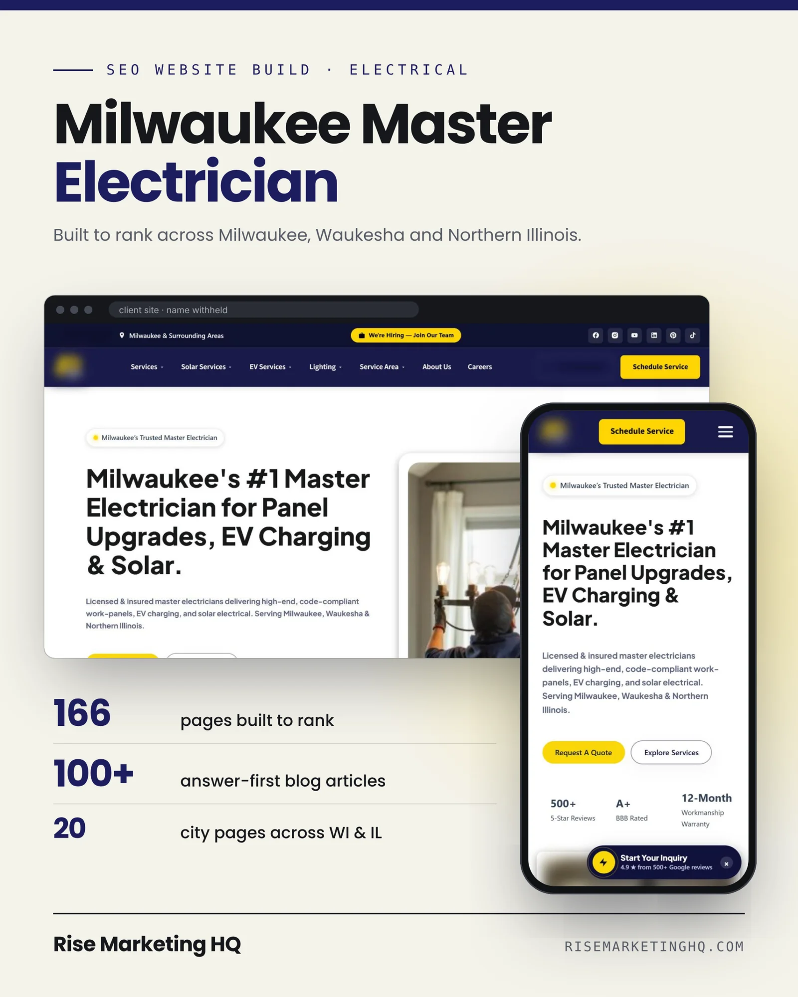Lehmann Electrical & Design website on desktop and phone