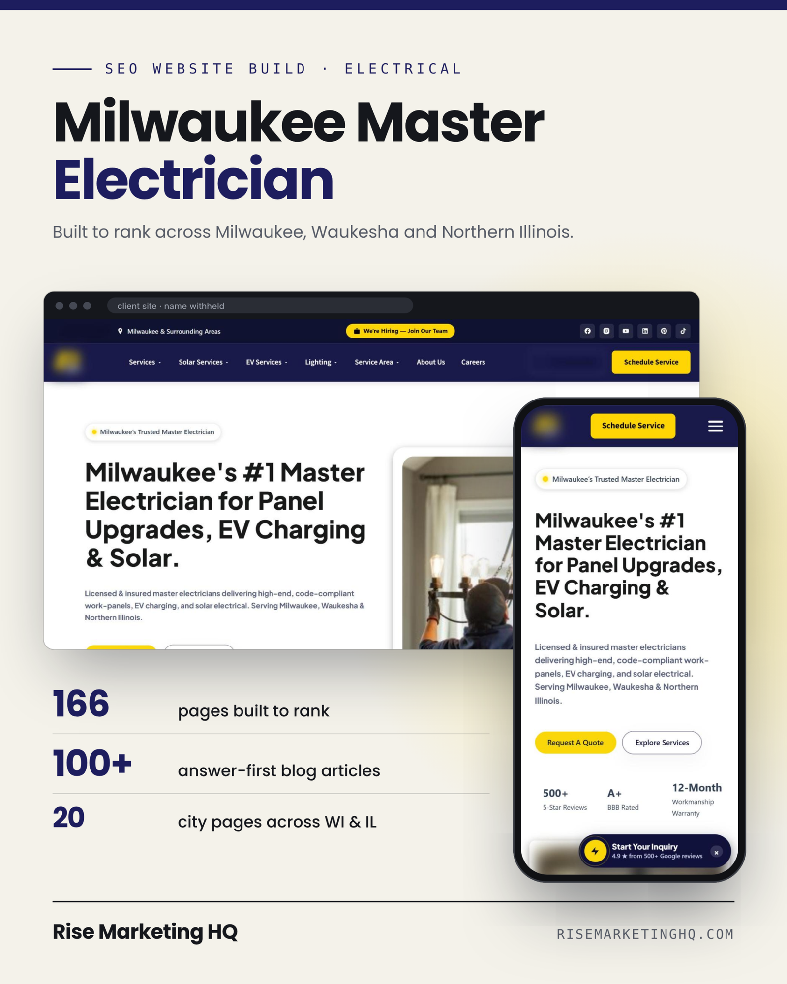 Lehmann Electrical & Design website shown on desktop and mobile